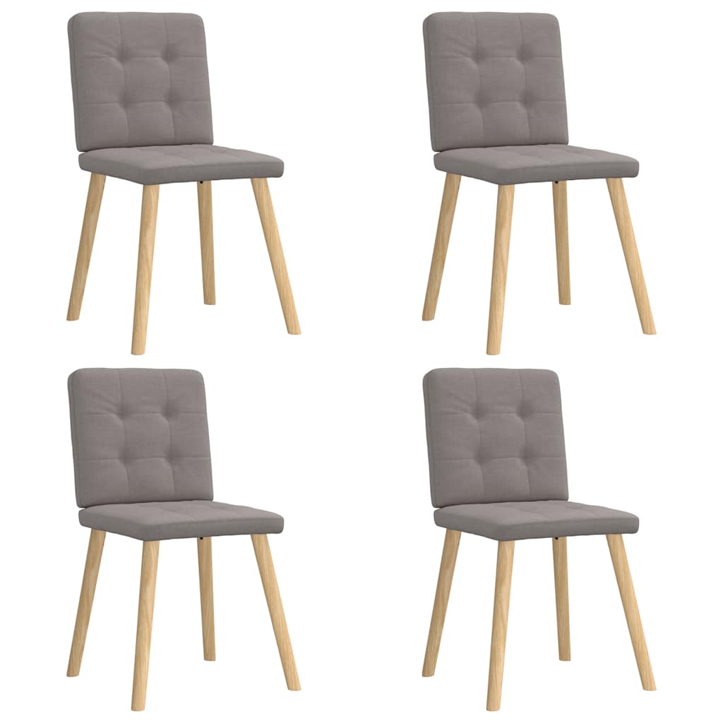 Cadeiras de jantar 4 pcs tecido cinzento-acastanhado