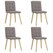 Cadeiras de jantar 4 pcs tecido cinzento-acastanhado