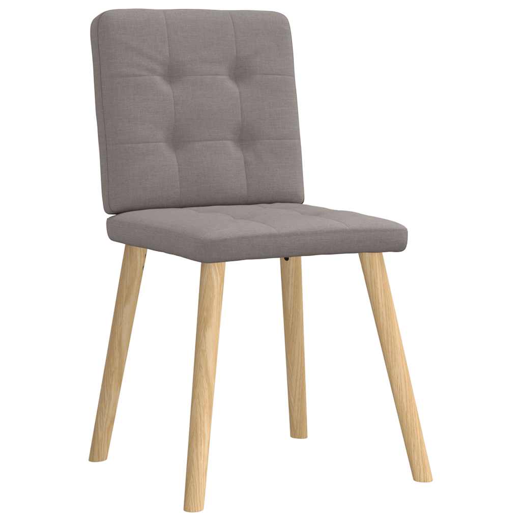Cadeiras de jantar 4 pcs tecido cinzento-acastanhado