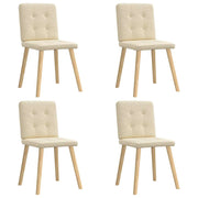 Cadeiras de jantar 4 pcs tecido cor creme