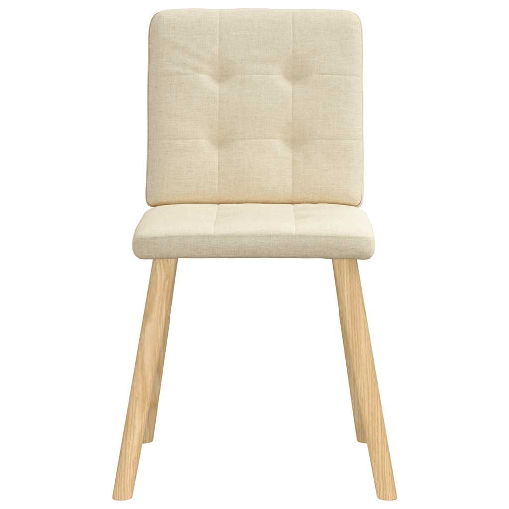 Cadeiras de jantar 4 pcs tecido cor creme