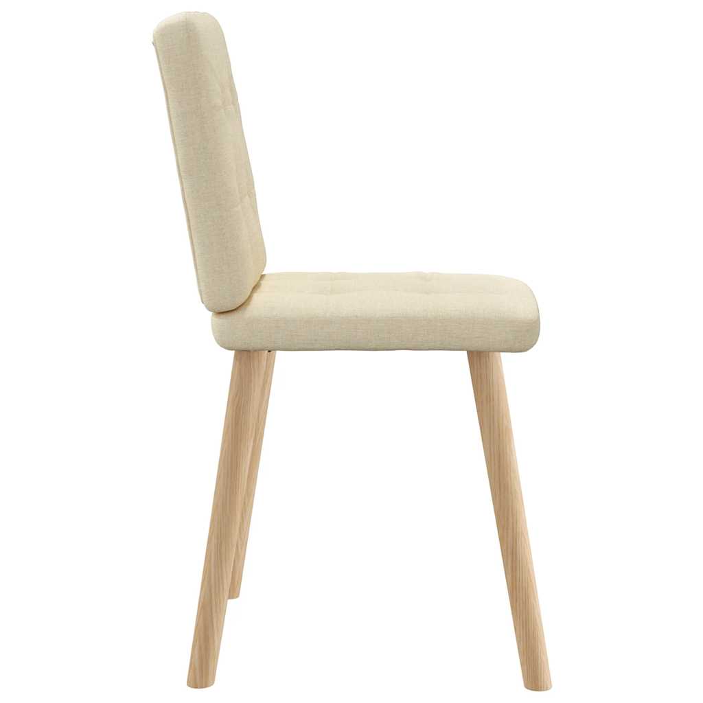 Cadeiras de jantar 4 pcs tecido cor creme
