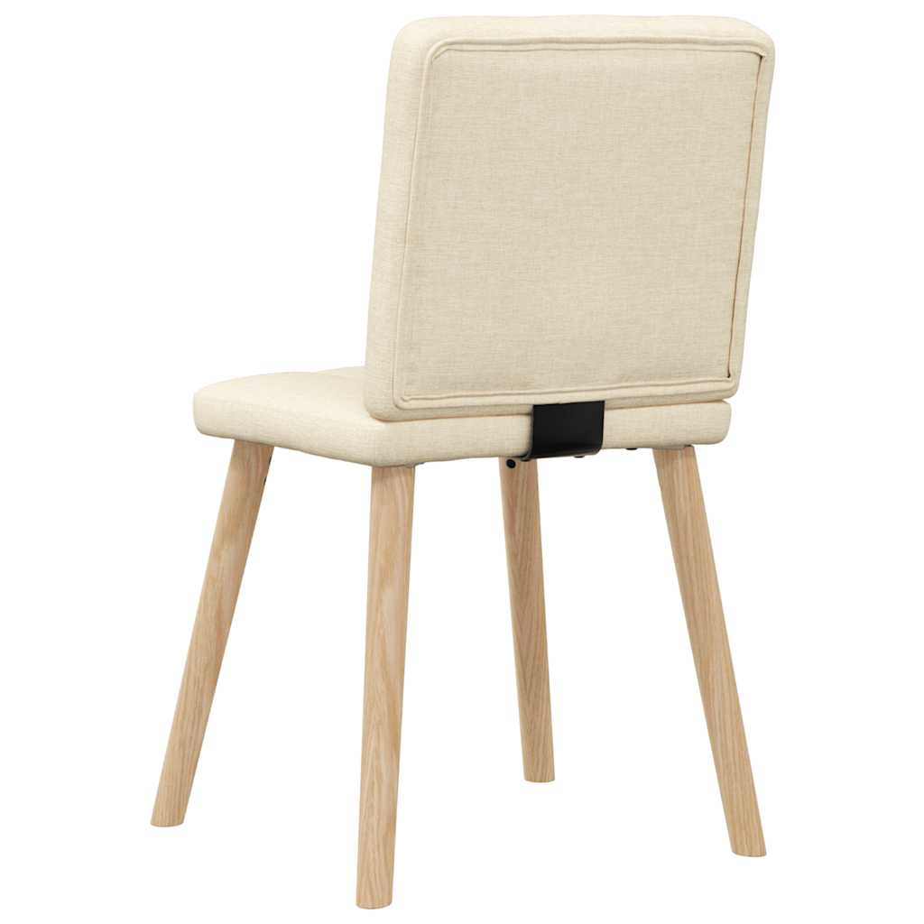 Cadeiras de jantar 4 pcs tecido cor creme