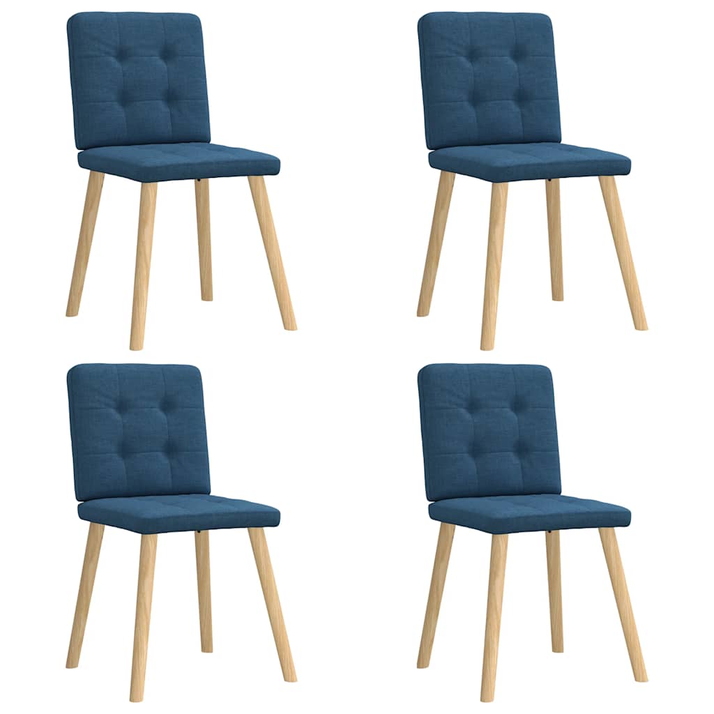 Cadeiras de jantar 4 pcs tecido azul