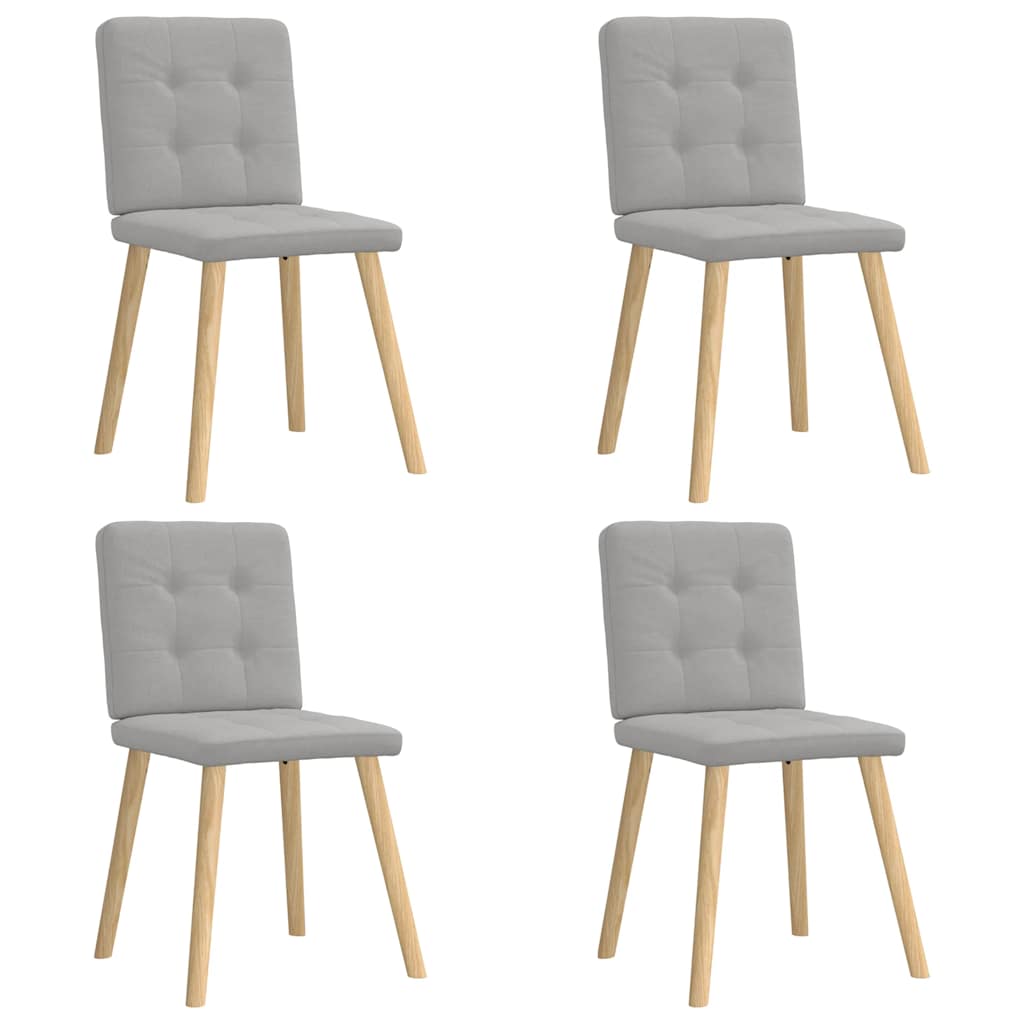 Cadeiras de jantar 4 pcs tecido cinza nuvem