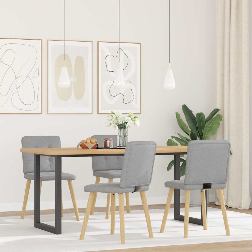 Cadeiras de jantar 4 pcs tecido cinza nuvem