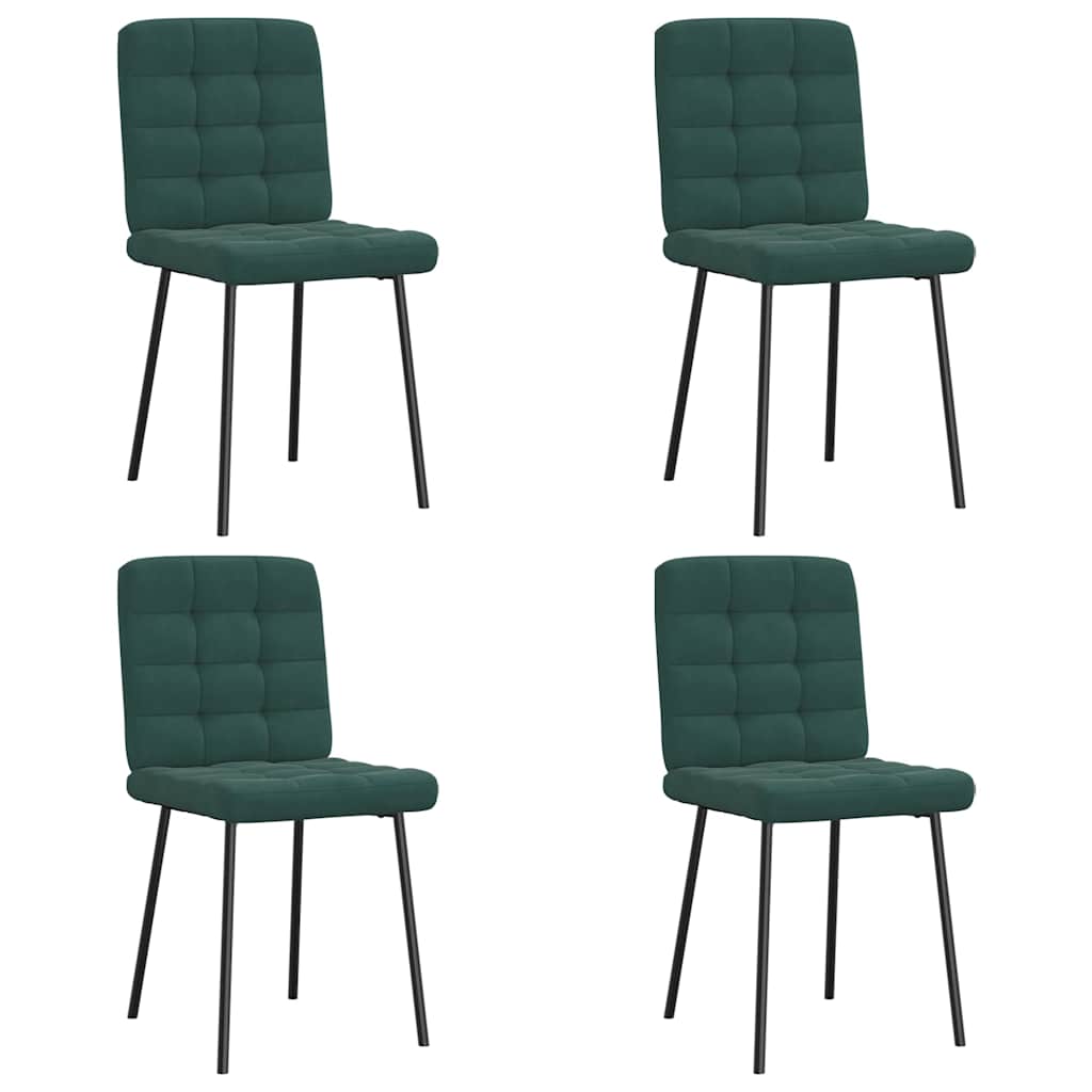 Cadeiras de jantar 4 pcs veludo verde-escuro