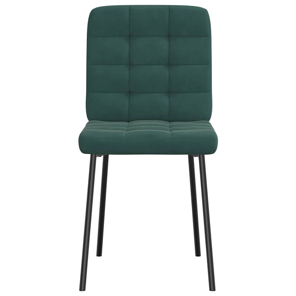 Cadeiras de jantar 4 pcs veludo verde-escuro