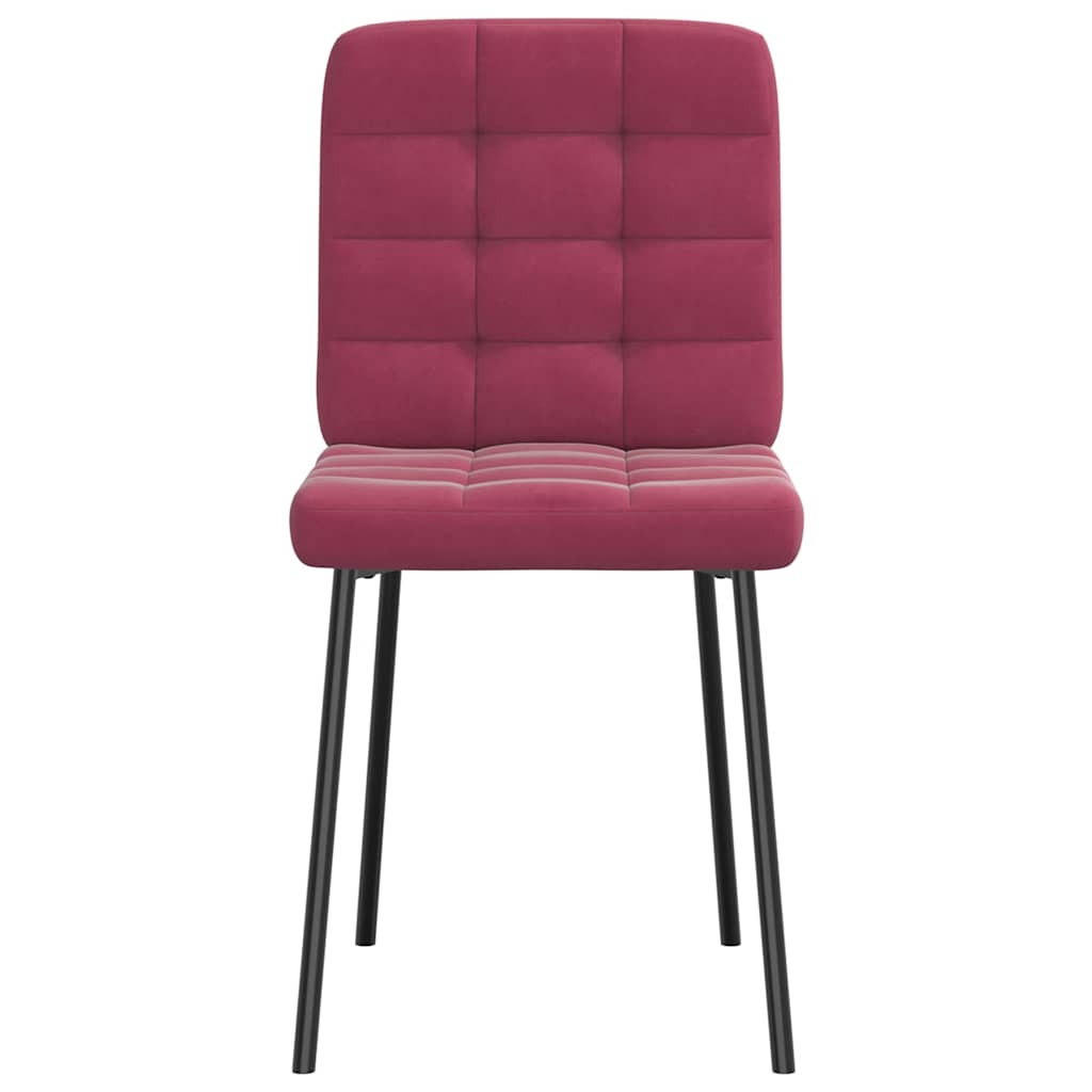 Cadeiras de jantar 4 pcs veludo vermelho tinto