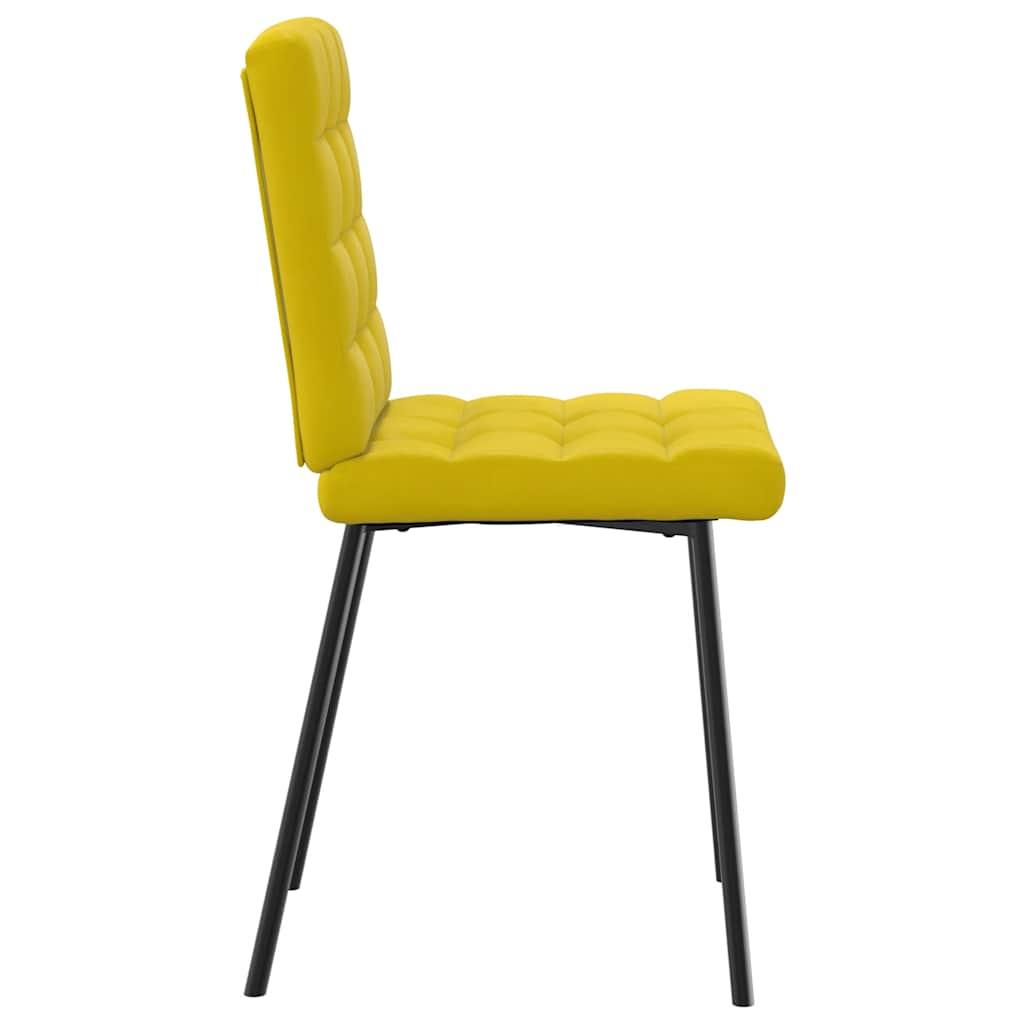 Cadeiras de jantar 4 pcs veludo amarelo