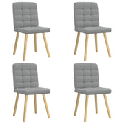Cadeiras de jantar 4 pcs tecido cinzento-claro