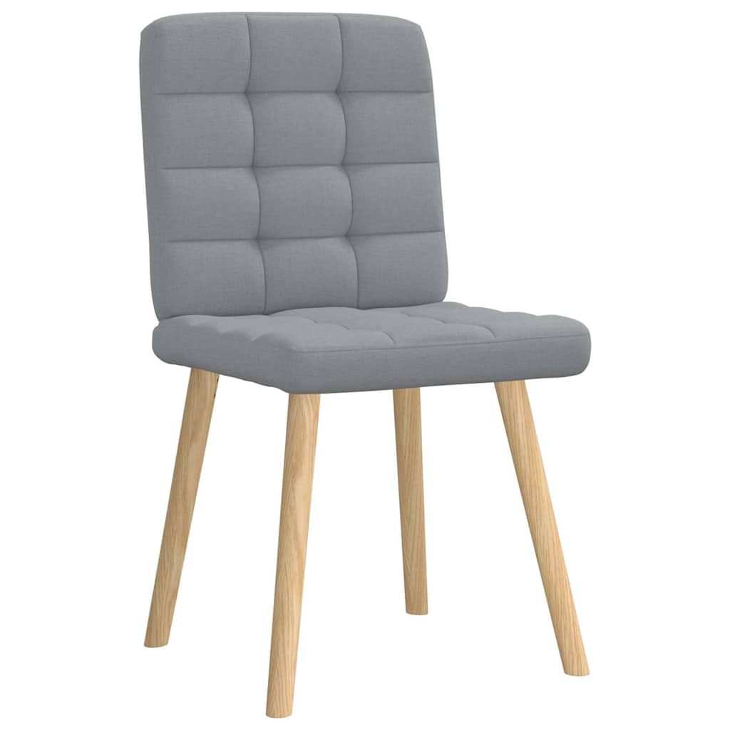 Cadeiras de jantar 4 pcs tecido cinzento-claro