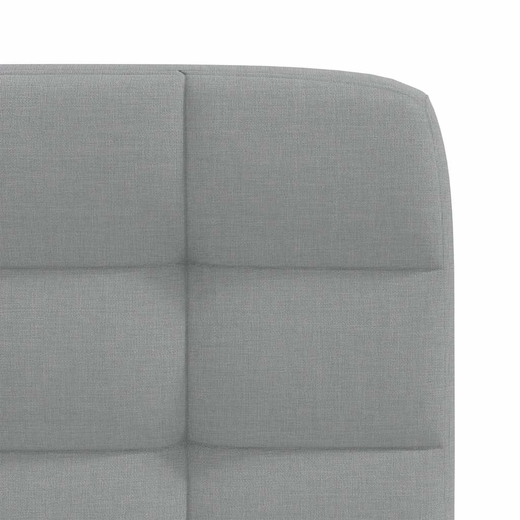 Cadeiras de jantar 4 pcs tecido cinzento-claro