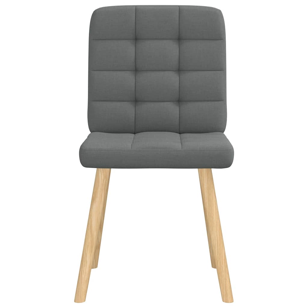 Cadeiras de jantar 4 pcs tecido cinzento-escuro