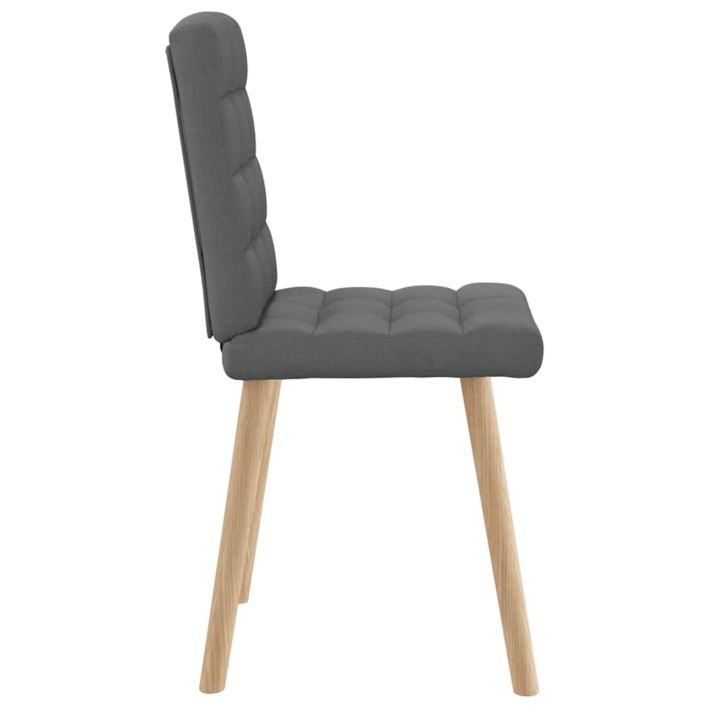 Cadeiras de jantar 4 pcs tecido cinzento-escuro