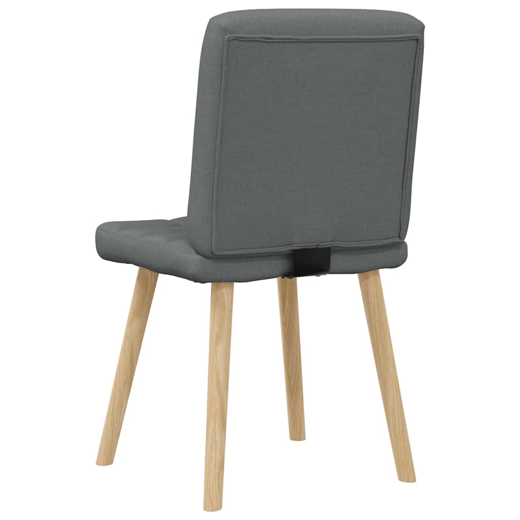 Cadeiras de jantar 4 pcs tecido cinzento-escuro