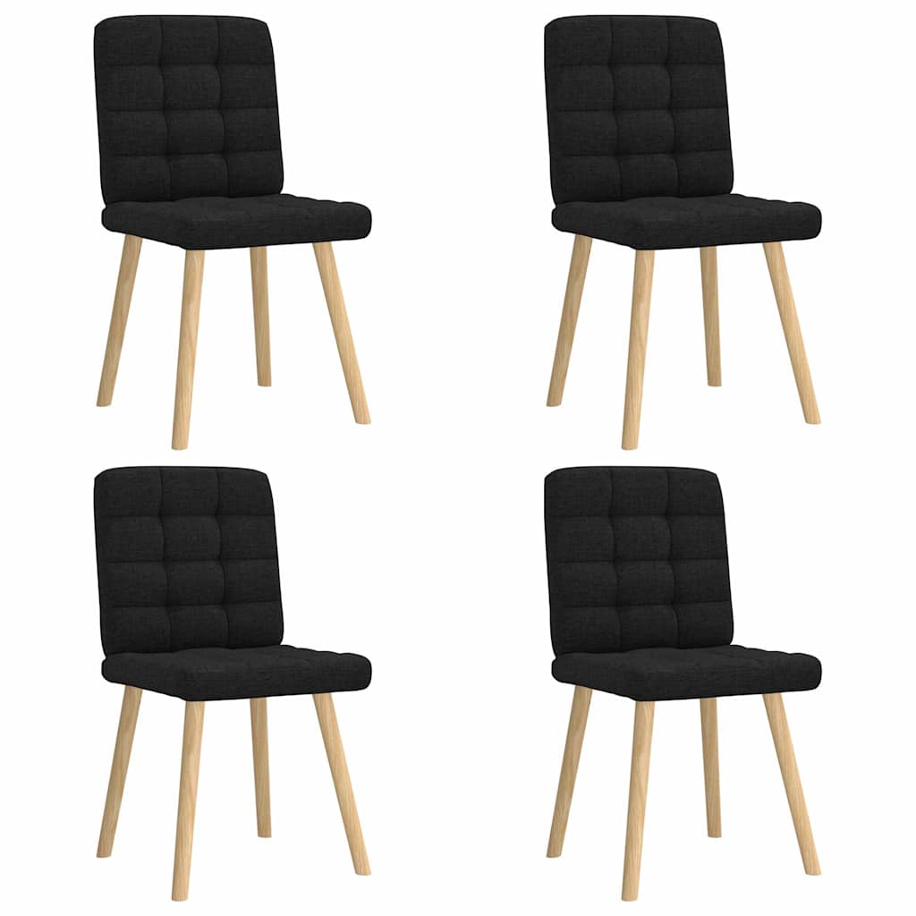Cadeiras de jantar 4 pcs tecido preto