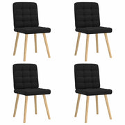 Cadeiras de jantar 4 pcs tecido preto