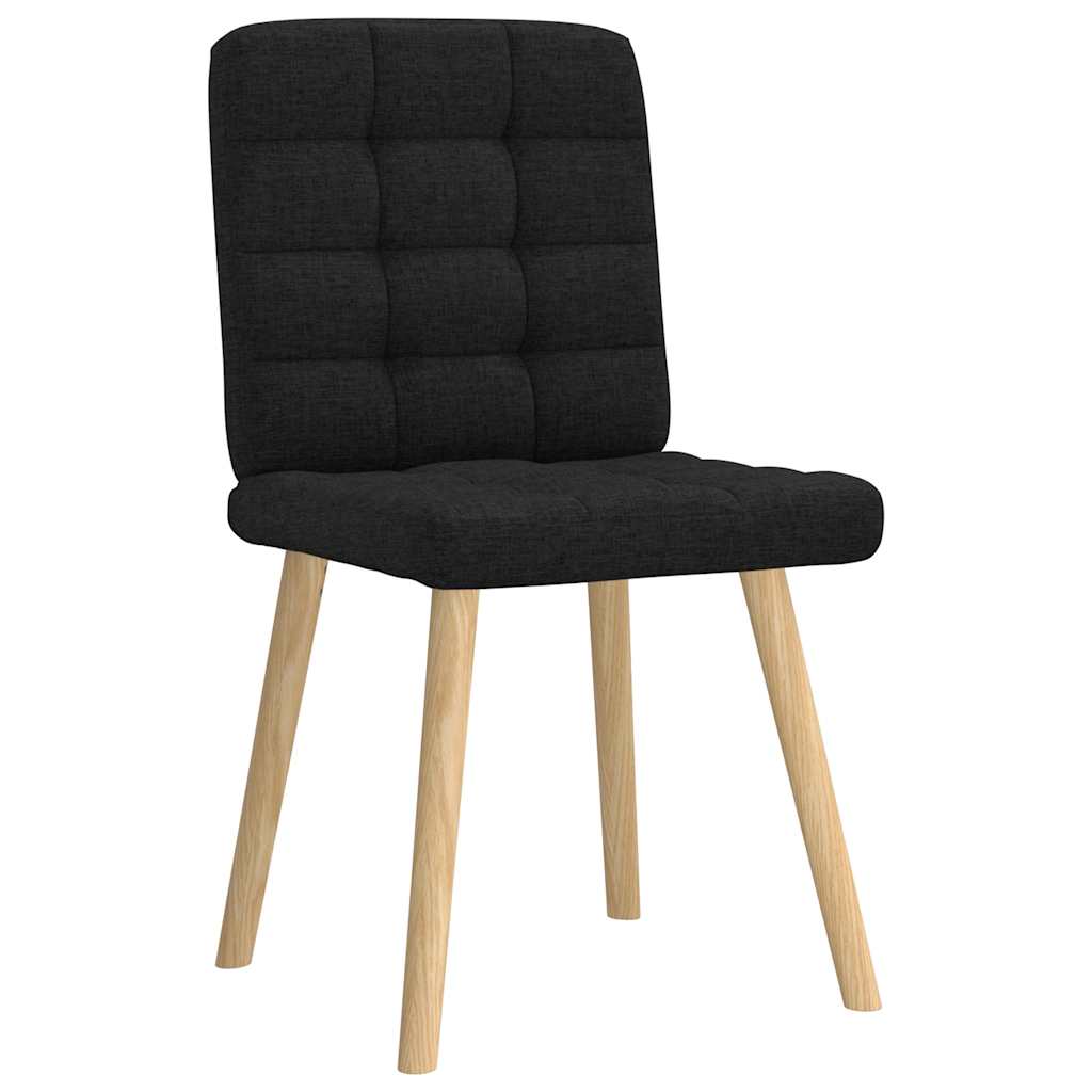 Cadeiras de jantar 4 pcs tecido preto