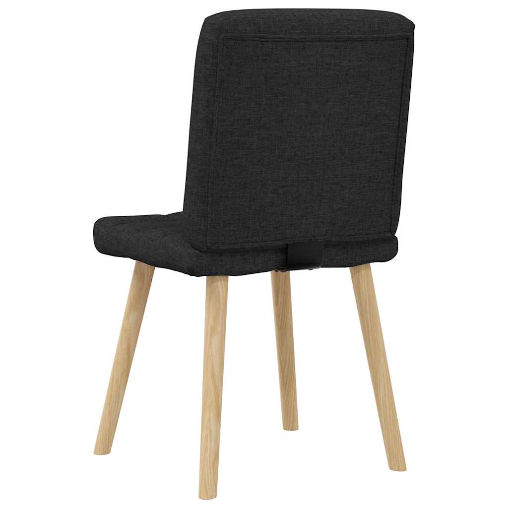 Cadeiras de jantar 4 pcs tecido preto