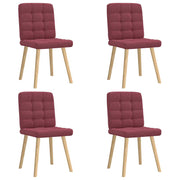 Cadeiras de jantar 4 pcs tecido vermelho tinto