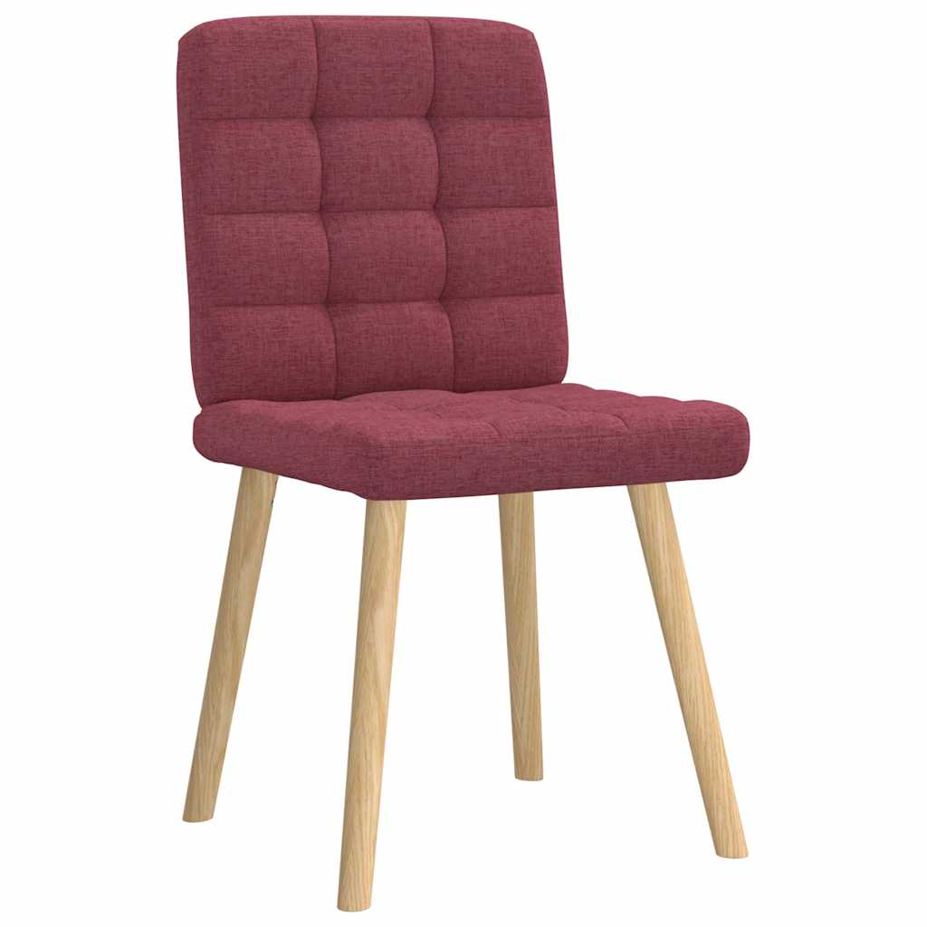 Cadeiras de jantar 4 pcs tecido vermelho tinto