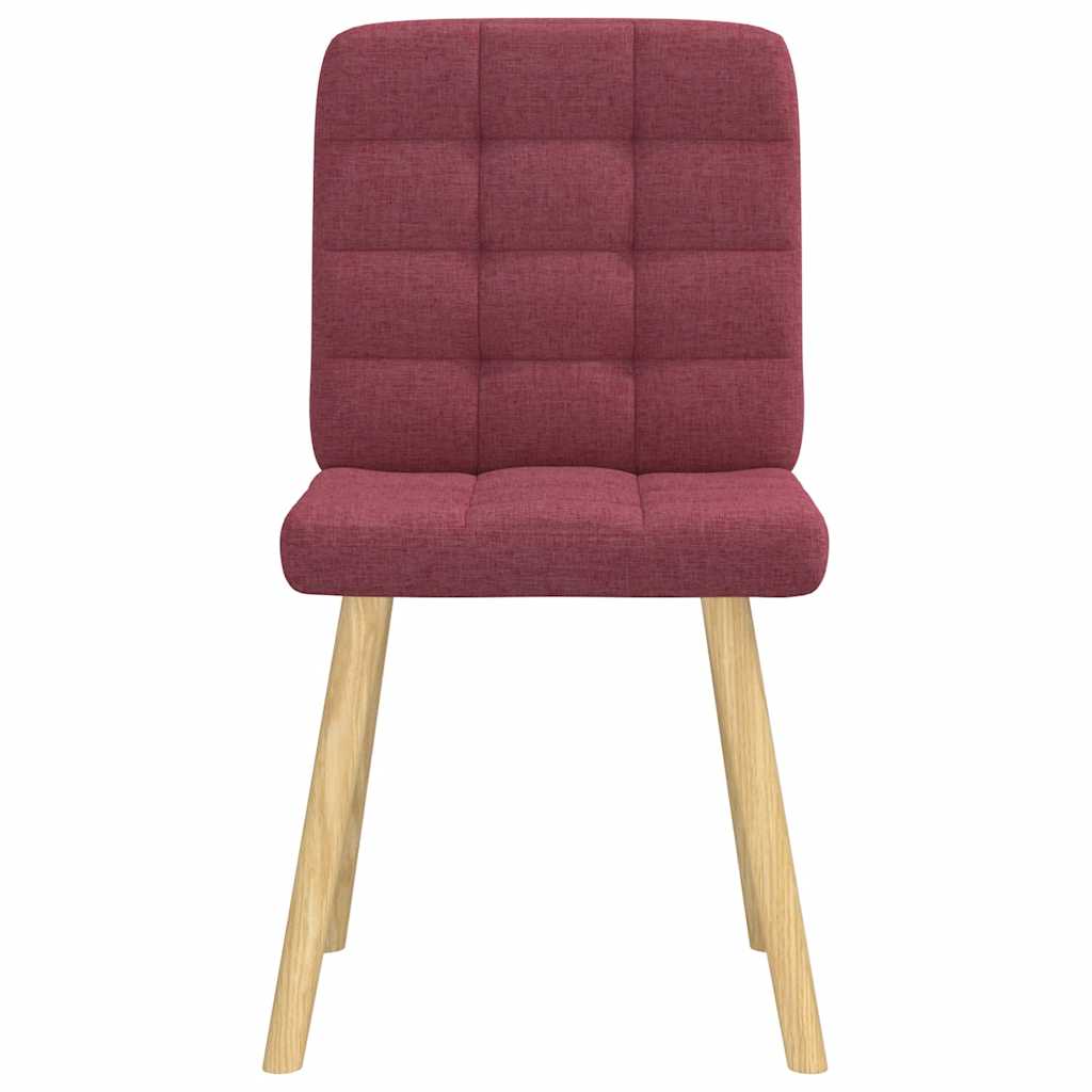 Cadeiras de jantar 4 pcs tecido vermelho tinto