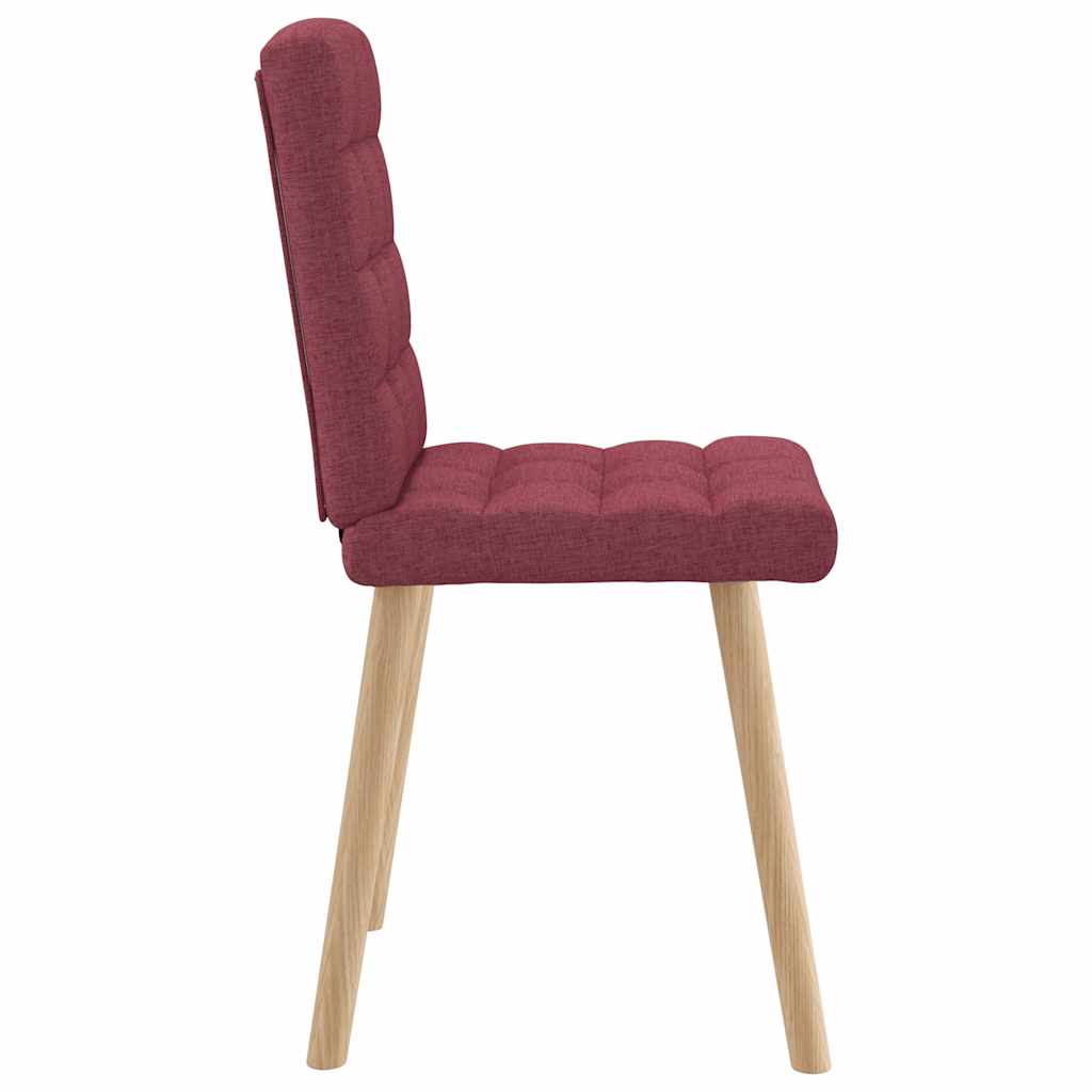 Cadeiras de jantar 4 pcs tecido vermelho tinto