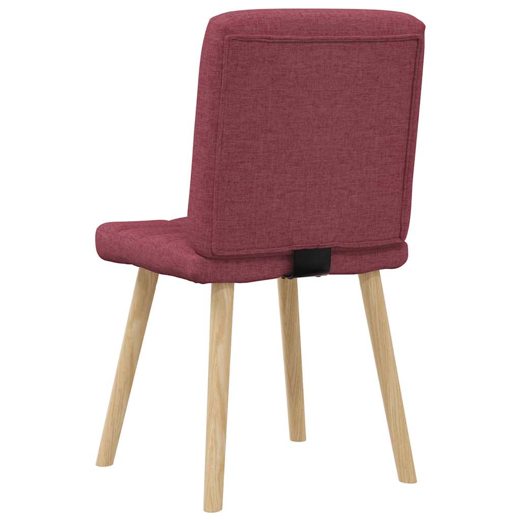 Cadeiras de jantar 4 pcs tecido vermelho tinto
