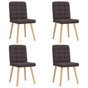 Cadeiras de jantar 4 pcs tecido castanho-escuro