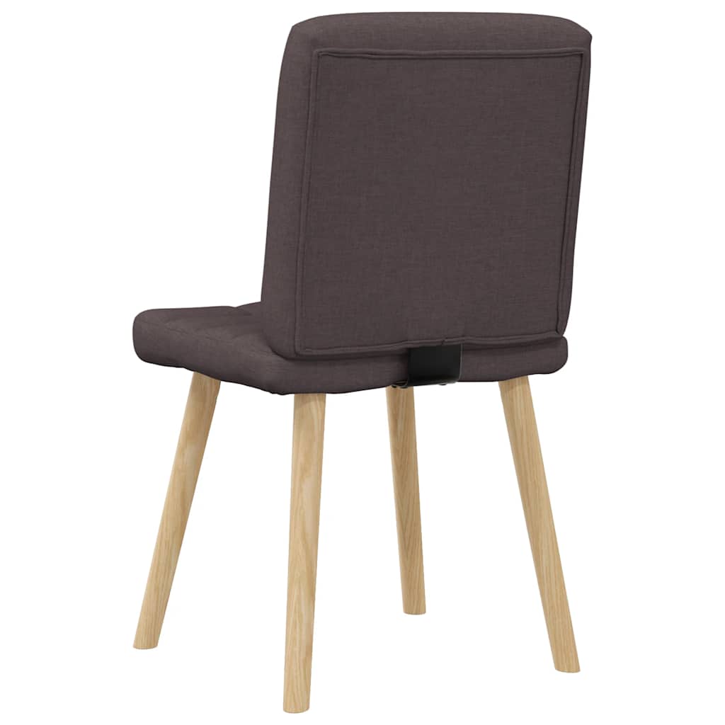 Cadeiras de jantar 4 pcs tecido castanho-escuro