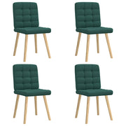Cadeiras de jantar 4 pcs tecido verde escuro