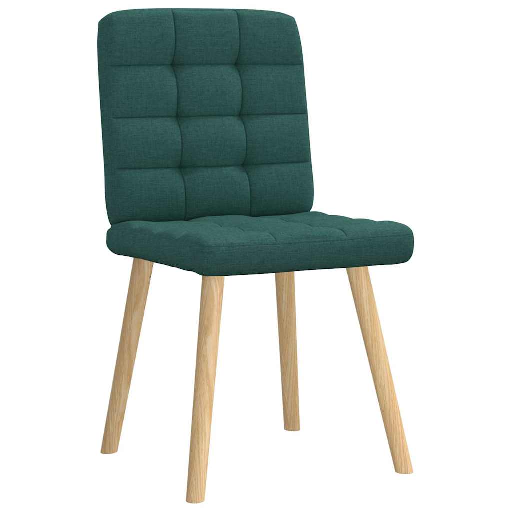 Cadeiras de jantar 4 pcs tecido verde escuro