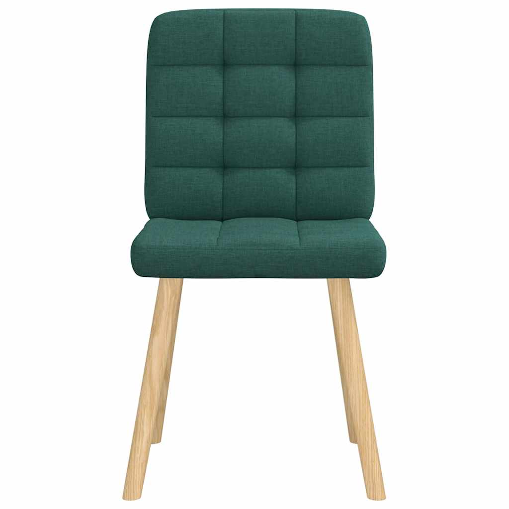 Cadeiras de jantar 4 pcs tecido verde escuro