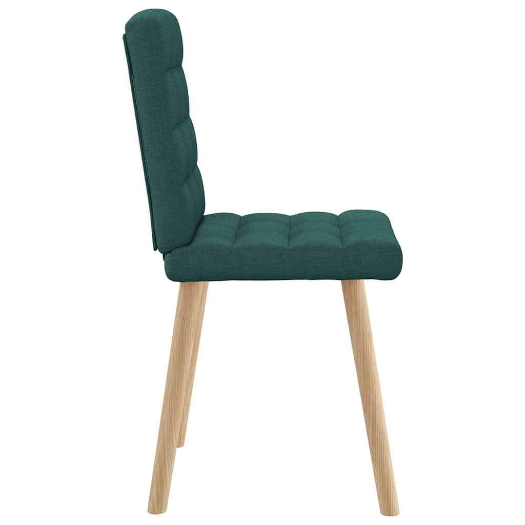 Cadeiras de jantar 4 pcs tecido verde escuro