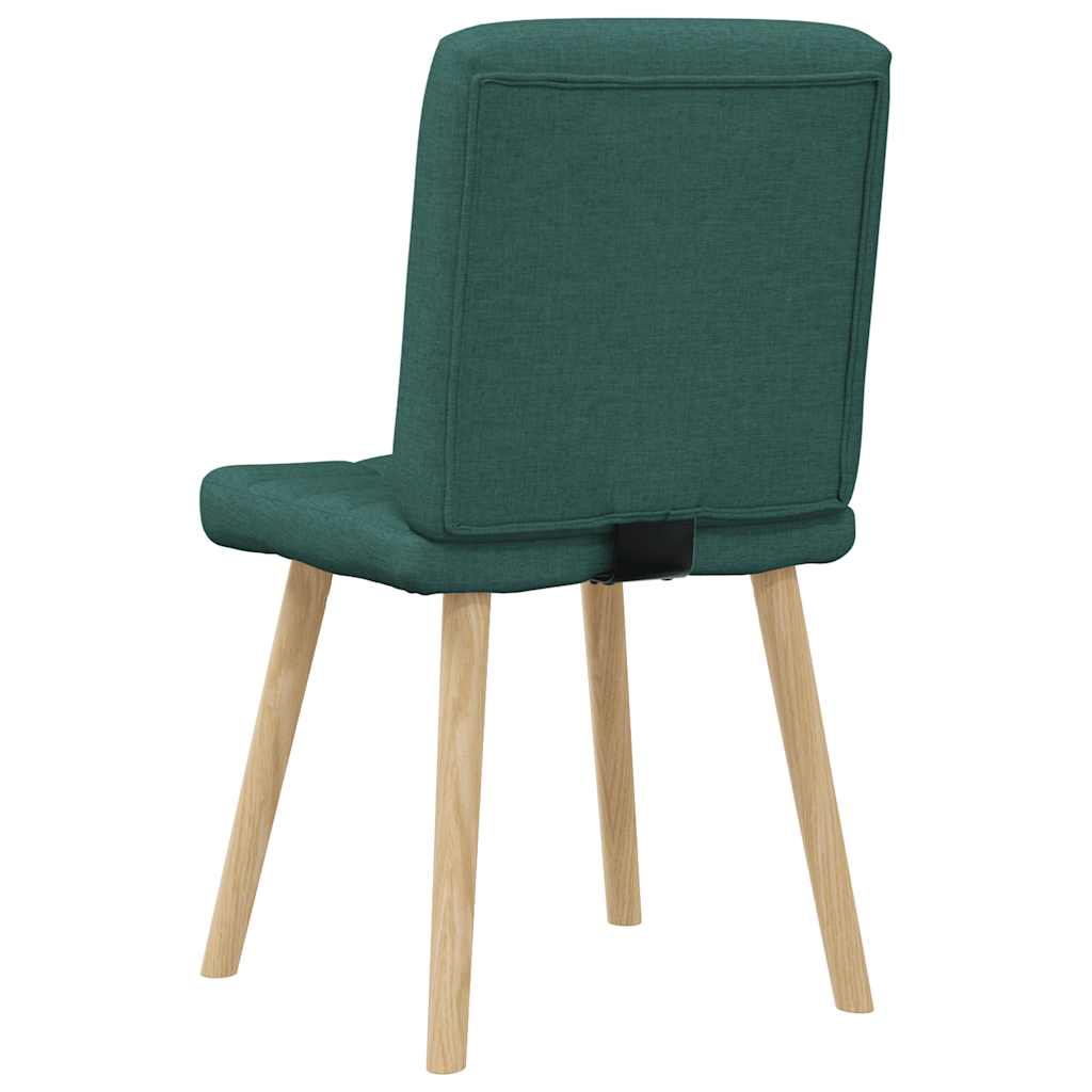 Cadeiras de jantar 4 pcs tecido verde escuro