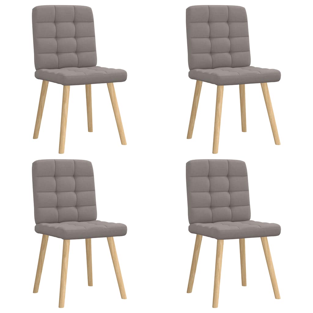 Cadeiras de jantar 4 pcs tecido cinzento-acastanhado