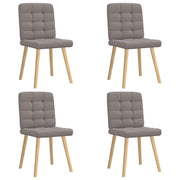 Cadeiras de jantar 4 pcs tecido cinzento-acastanhado