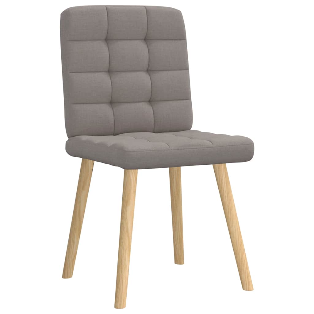 Cadeiras de jantar 4 pcs tecido cinzento-acastanhado
