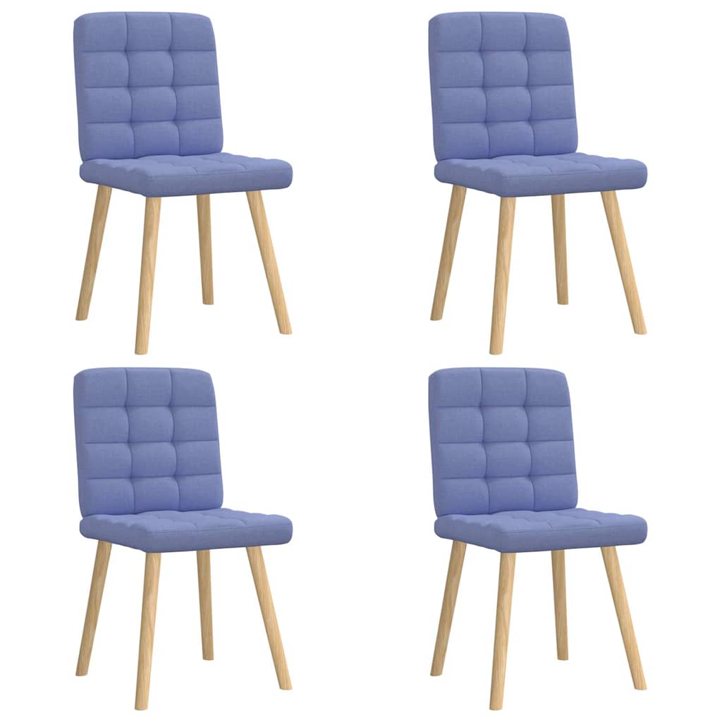 Cadeiras de jantar 4 pcs Jeans Tecido Azul