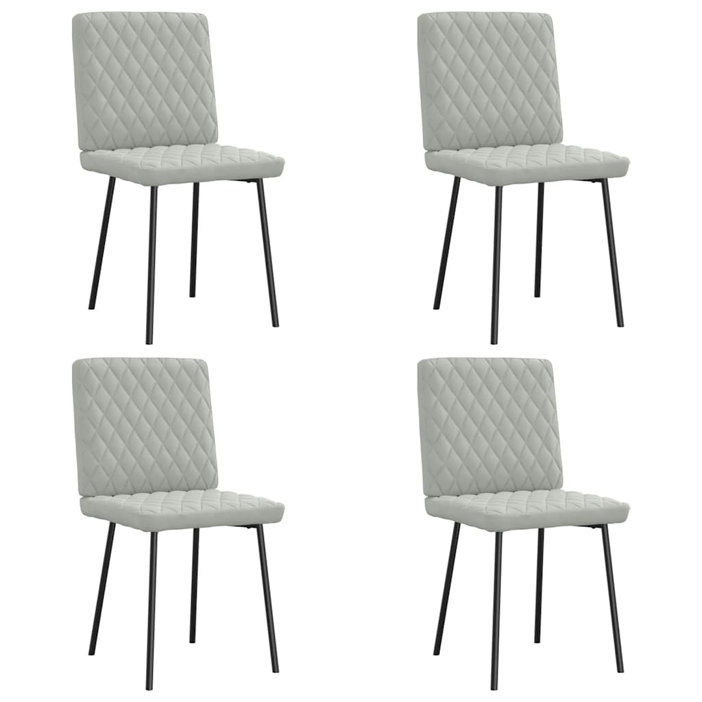 Cadeiras de jantar 4 pcs veludo cinzento-claro