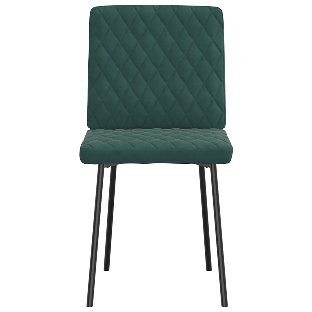Cadeiras de jantar 4 pcs veludo verde-escuro