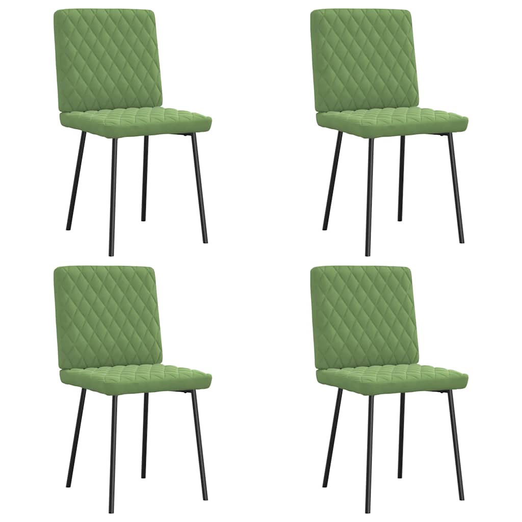 Cadeiras de jantar 4 pcs veludo verde-claro