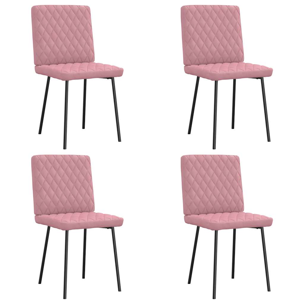 Cadeiras de jantar 4 pcs veludo rosa