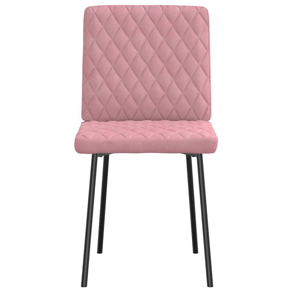 Cadeiras de jantar 4 pcs veludo rosa