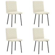Cadeiras de jantar 4 pcs veludo cor creme