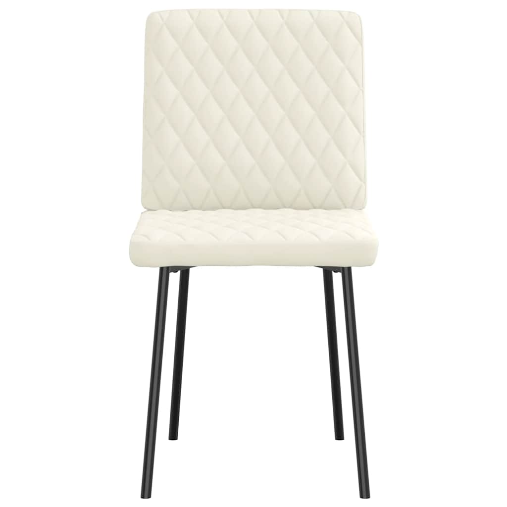 Cadeiras de jantar 4 pcs veludo cor creme