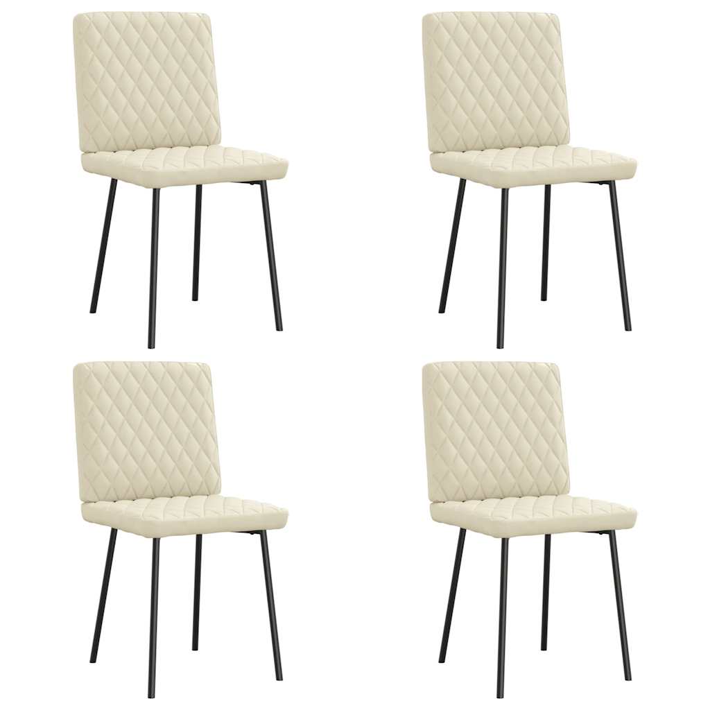 Cadeiras de jantar 4 pcs couro art. creme