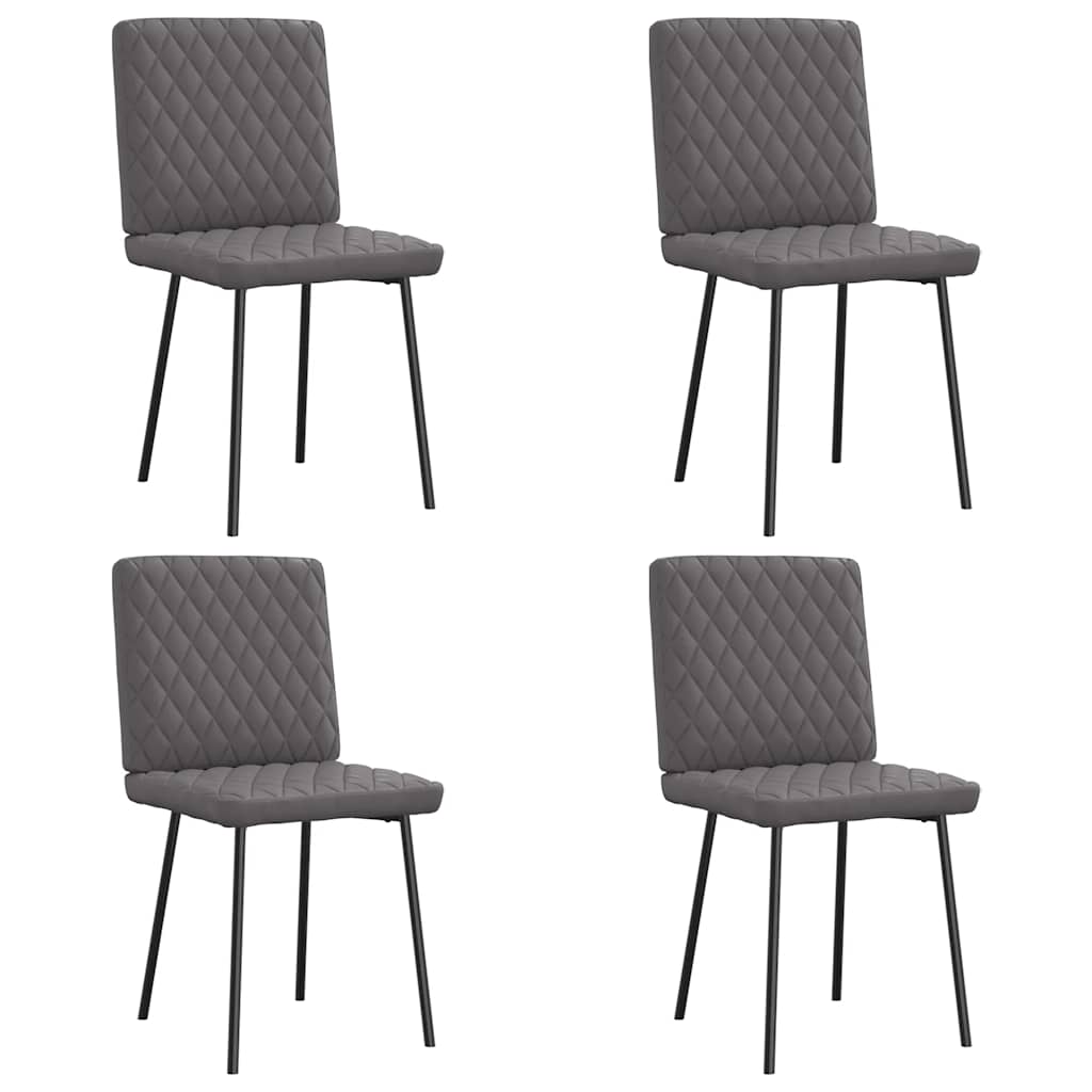 Cadeiras de jantar 4 pcs couro artificial cinzento