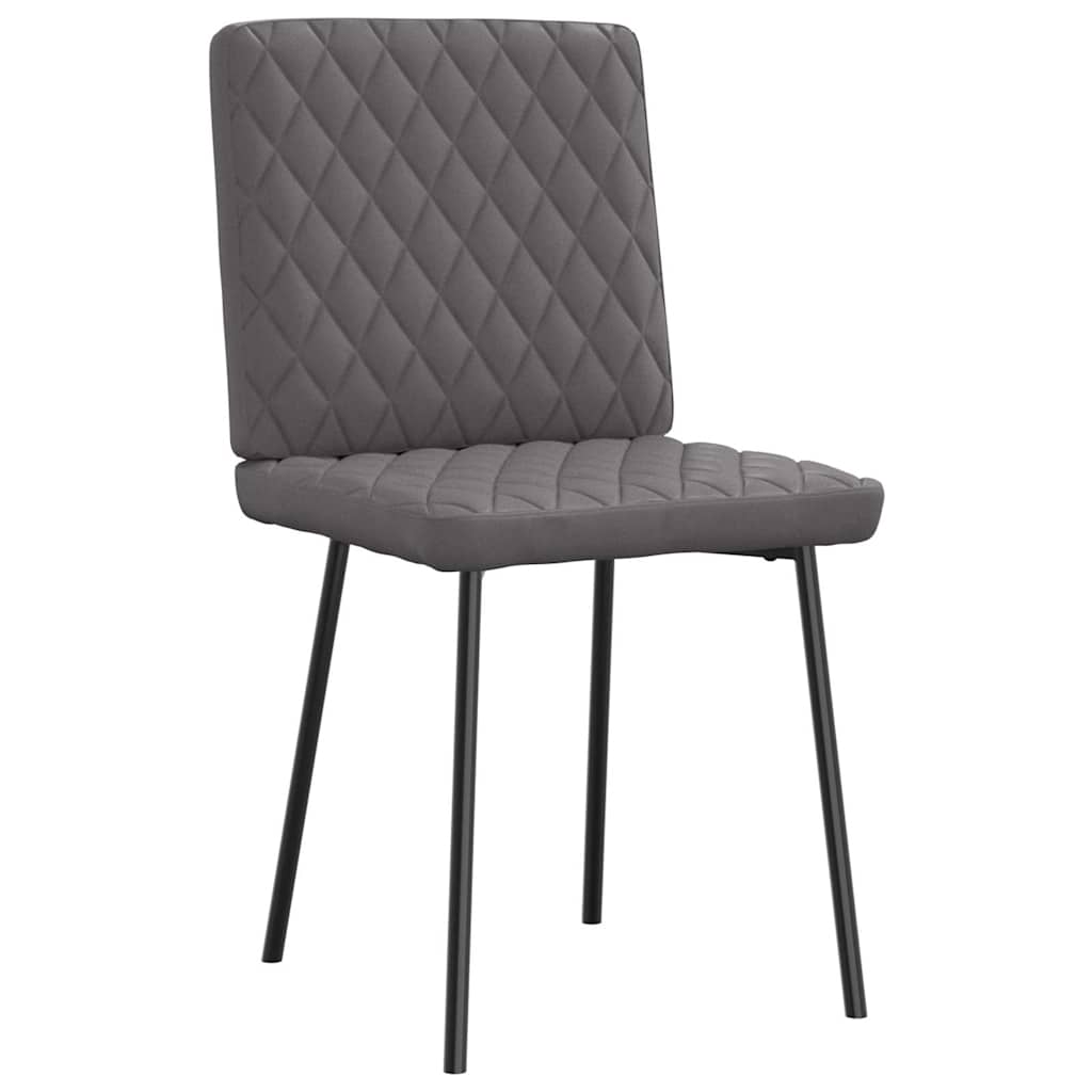 Cadeiras de jantar 4 pcs couro artificial cinzento